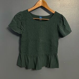Old Navy women’s green short sleeve peplum top